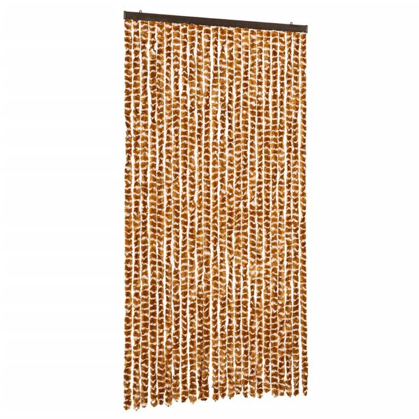 vidaXL Fly Curtain Ochre and White 100x200 cm Chenille