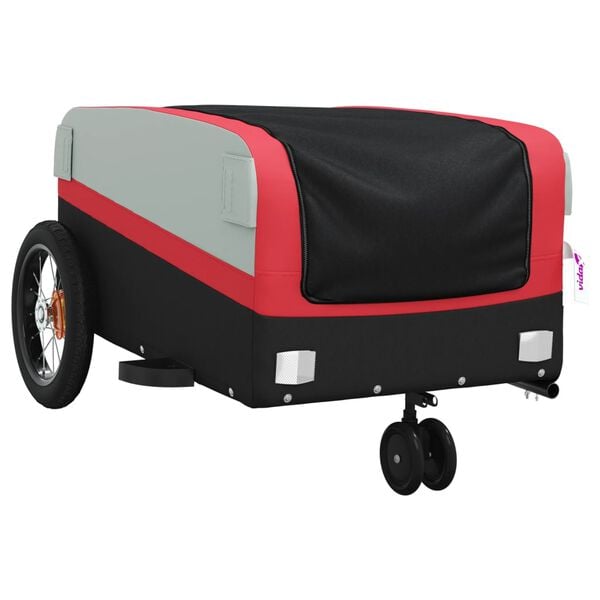 vidaXL Bike Trailer Black and Red 30 kg Iron