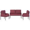 vidaXL Sofa Sets with Cushion 3 pcs Wine Red 115 x 56 x 80 cm Plywood