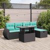 vidaXL 6 Piece Garden Sofa Set with Cushions Grey Poly Rattan Acacia