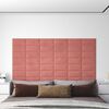 vidaXL Wall Headboard 12 pcs Pink 30 x 15 cm Velvet