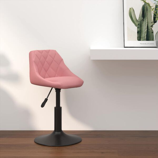 vidaXL Bar Stool Geometric Pink 46 x 44 x (62.5-77.5) cm Faux leather