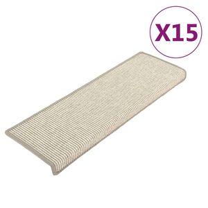 vidaXL Stair Mats 15 pcs 65x21x4 cm Silver Rectangular Edge