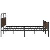 vidaXL Metal Bed Frame without Mattress Brown Oak 193x203 cm