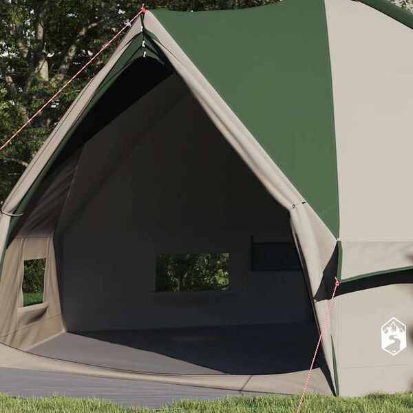 vidaXL Teepee Tent with Roof Green and White 567 x 470 x 242 cm