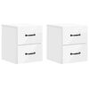 vidaXL Wall-Mounted Bedside Cabinet 2 pcs High Gloss White