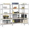 vidaXL 5-Layer Heavy-duty Shelves 3 pcs Silver Steel&Engineered Wood