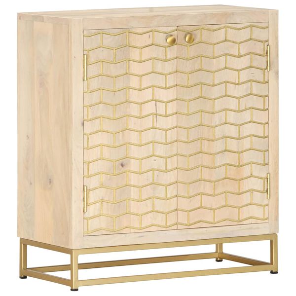 vidaXL Sideboard Gold 60x30x70 cm Solid Mango Wood