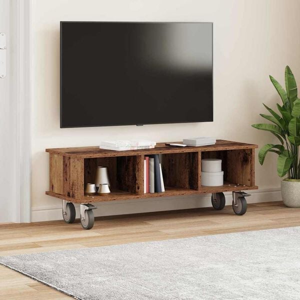 vidaXL TV Stand Old Wood 100 x 35 x 35 cm Engineered Wood