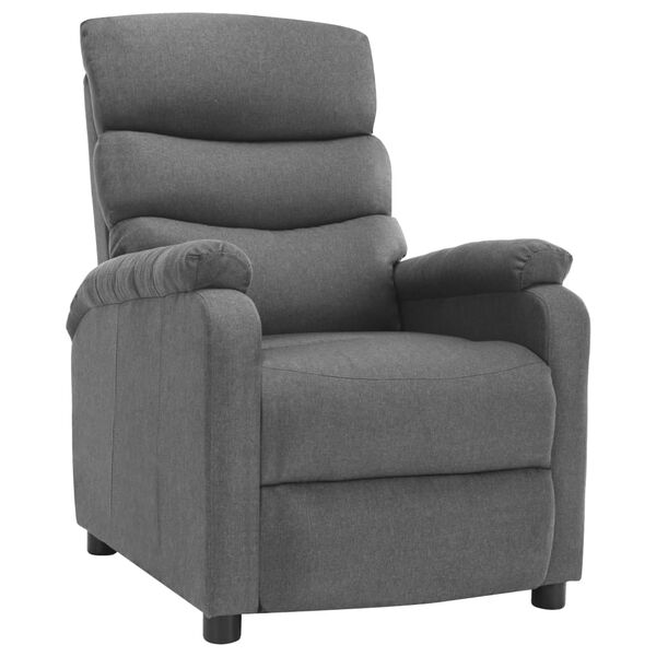 vidaXL Recliner Chair Light Grey Fabric