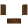 vidaXL 4 Piece TV Wall Units with LED Brown Oak Engineered Wood