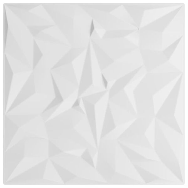 vidaXL Wall Panels 48 pcs White 50x50 cm XPS 12 m&sup2; Amethyst