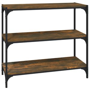 vidaXL Book Cabinet Smoked Oak 80x33x70,5 cm Engineered Wood and Steel