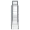vidaXL Arched Gabion Baskets 15 pcs 400x50x160/180 cm Galvanised Iron