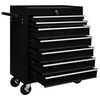 vidaXL Workshop Tool Trolley with 7 Drawers Black