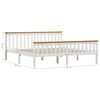vidaXL Bed Frame without Mattress White Solid Pine Wood 180x200 cm Super King