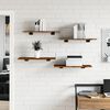 vidaXL Wall Shelves 4 pcs Smoked Oak 60x30x1.5 cm Engineered Wood