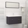vidaXL 2 Piece Bathroom Furniture Set Grey Engineered Wood