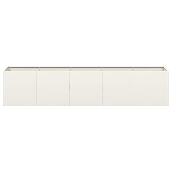 vidaXL Planter White 200x40x40 cm Cold-rolled Steel