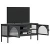 vidaXL TV Cabinet Black 105x35x50 cm Glass and Steel