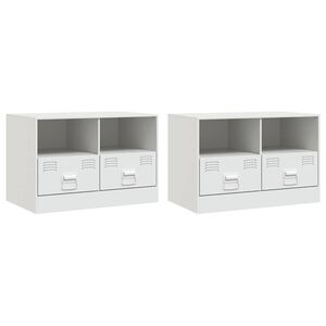 vidaXL TV Cabinets 2 pcs White 67x39x44 cm Steel