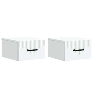 vidaXL Wall-Mounted Bedside Cabinet 2 pcs White 34.5 x 33 x 20 cm