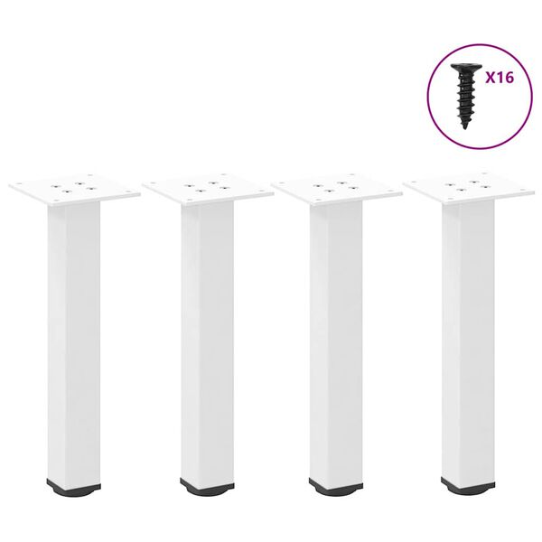 vidaXL Coffee Table Legs 4 pcs White 42-44 cm Steel