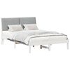vidaXL Bed frame White and light grey 140 x 200 cm Solid pine wood