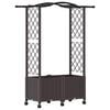 vidaXL Raised Bed with Trellis and Roof Brown 125 x 40 x 144 cm PP