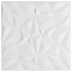 vidaXL Wall Panels 12 pcs White 50x50 cm XPS 3 m² Amethyst