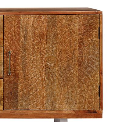vidaXL Sideboard Solid Acacia Wood with Carved Doors 158x40x75 cm