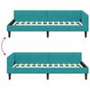 vidaXL Corner Bed Frame with Headboard Turquoise 90 cm x 200 cm Velvet