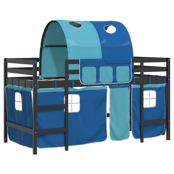 vidaXL Kids' Loft Bed with Tunnel without Mattress Blue 80x200cm