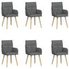 vidaXL Dining Chairs 6 pcs Fabric Dark Grey 60 x 56 x 96 cm
