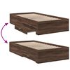 vidaXL Bed Frame with Drawers without Mattress Brown Oak 90x200 cm
