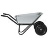 vidaXL Wheelbarrow Silver and Black 137 x 60 x 65.5 cm Steel