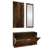 vidaXL 3-in-1 Shoe Cabinet Set Smoked Oak Engineered Wood