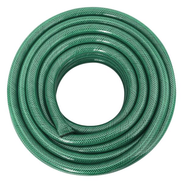 vidaXL Garden Hose with Fitting Set Green 0.75" 100 m PVC