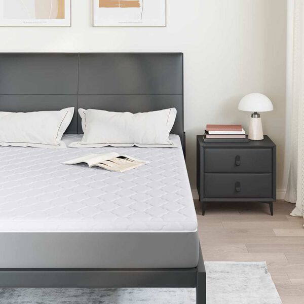 vidaXL Coconut Topper White 140 x 200 x 5 cm Jaquard Fabric