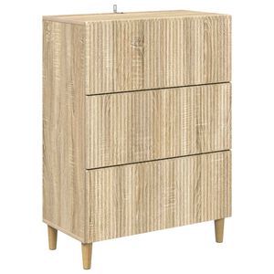 vidaXL Drawer Cabinet 66 x 34.5 x 90 cm Engineered Wood Sonoma Oak