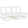 vidaXL Garden Middle Sofas 2 pcs White Solid Wood Pine