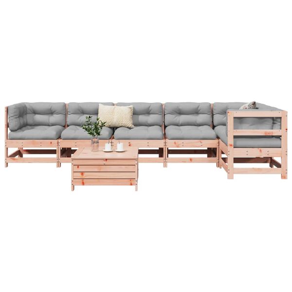 vidaXL 7 Piece Garden Sofa Set Solid Wood Douglas Fir