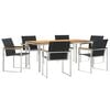 vidaXL Garden Dining Set 7 pcs Solid Acacia Wood and Stainless Steel