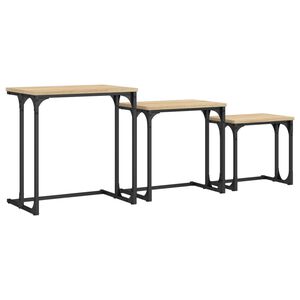 vidaXL Nesting Coffee Tables 3 pcs Sonoma Oak Engineered Wood
