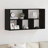 vidaXL Wall Shelf Black Oak 100x25x50 cm Engineered Wood