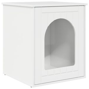 vidaXL Cat House Gloss White 53 x 52 x 62 cm Engineered Wood