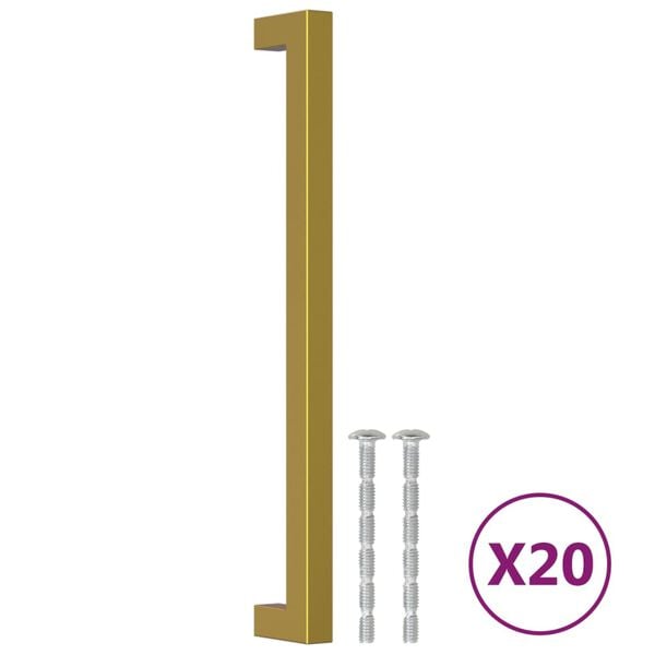 vidaXL Cabinet Handles 20 pcs Gold 224 mm Stainless Steel