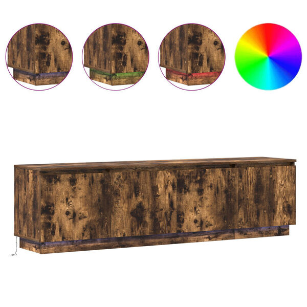 vidaXL TV Cabinet Smoked Oak 180 x 38 x 49 cm Engineered Wood