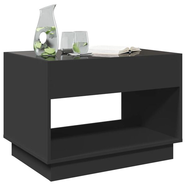 vidaXL Coffee Table with Infinity LED Black 70x50x50 cm