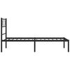 vidaXL Metal Bed Frame without Mattress with Headboard Black 100x200cm
